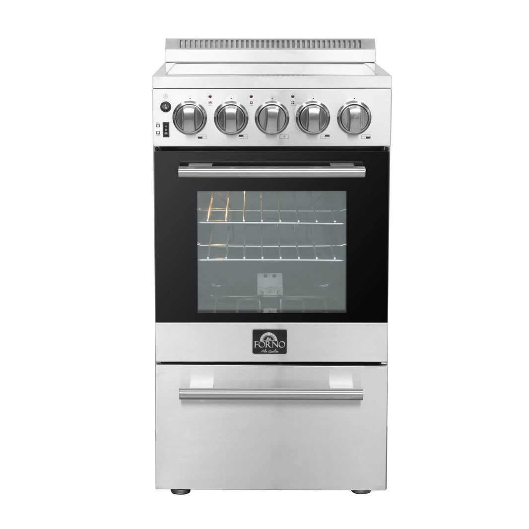 Forno 20-Inch Pallerano Electric Range with 4 Burners in Stainless Steel (FFSEL6052-20)