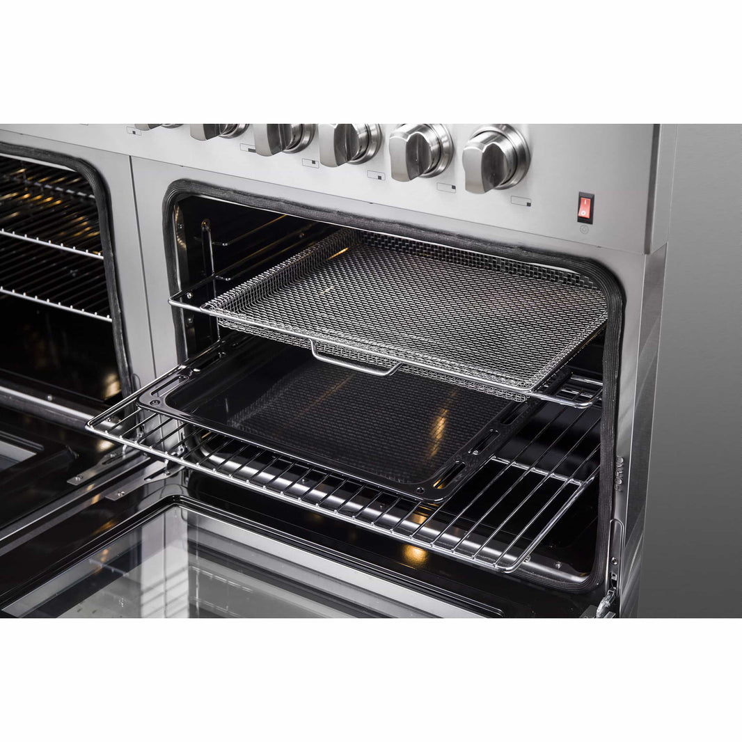 Forno Galiano 60-Inch Dual Fuel Range with 240v Electric Oven - 10 Burners in Stainless Steel (FFSGS6156-60)