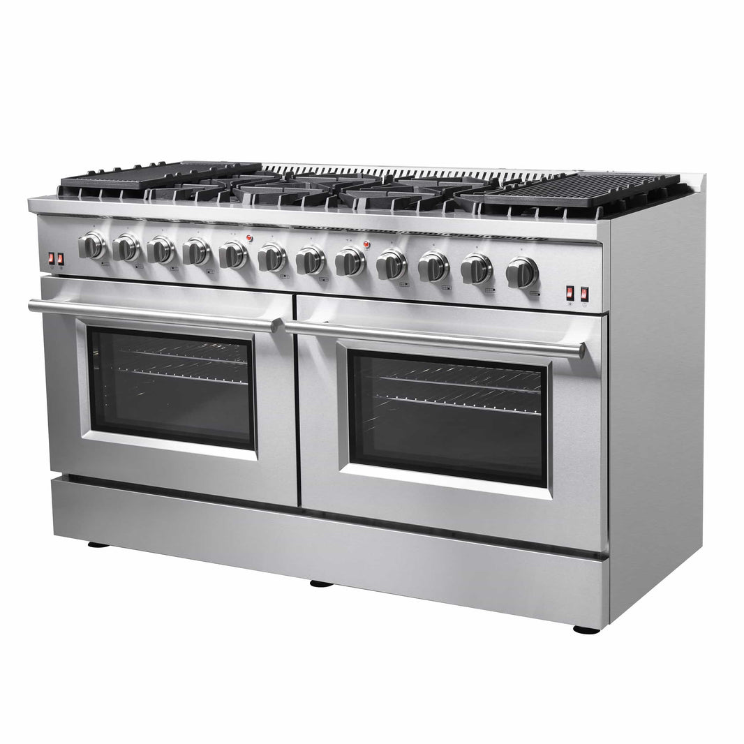 Forno Galiano 60-Inch Gas Range with 10 Burners in Stainless Steel (FFSGS6244-60)