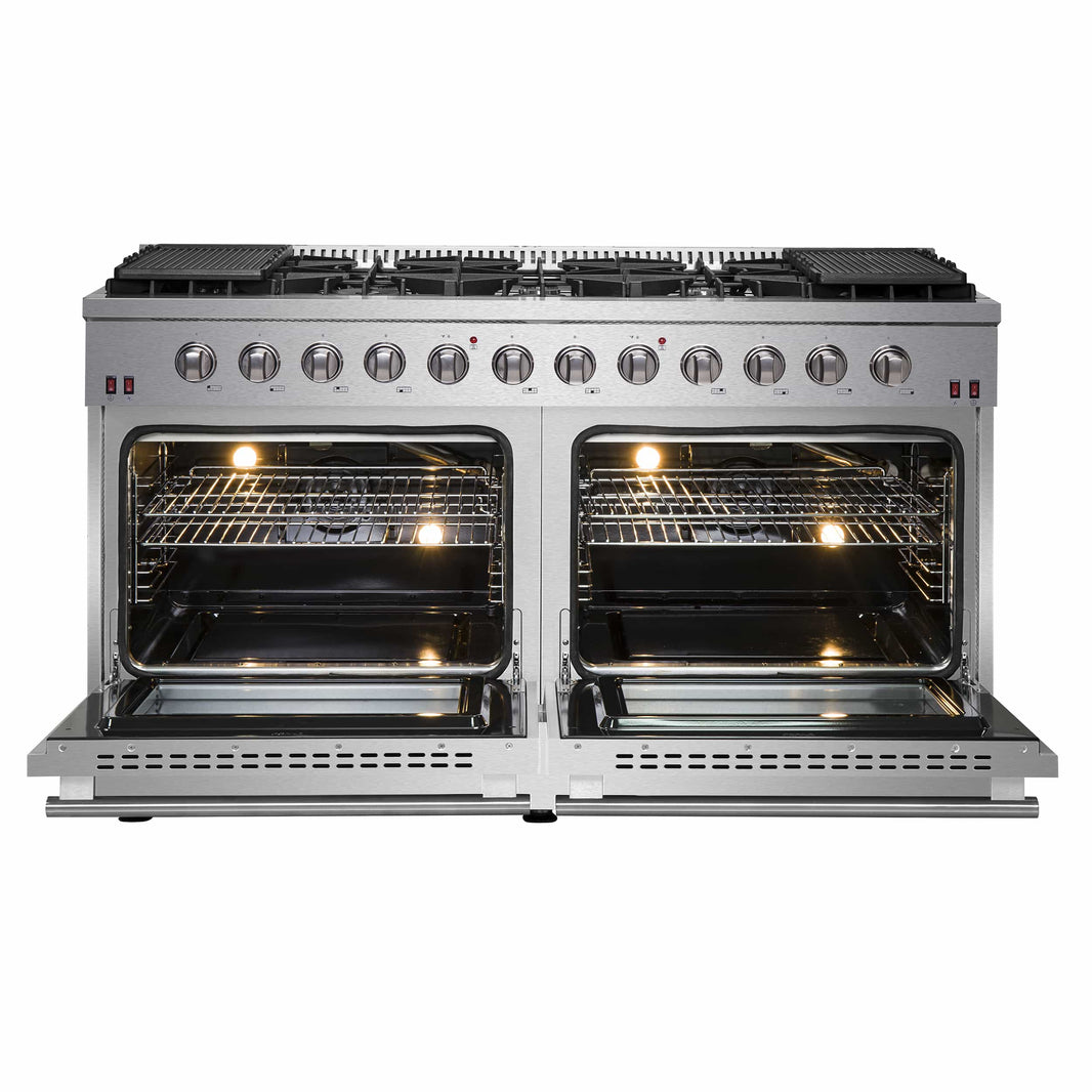 Forno Galiano 60-Inch Gas Range with 10 Burners in Stainless Steel (FFSGS6244-60)