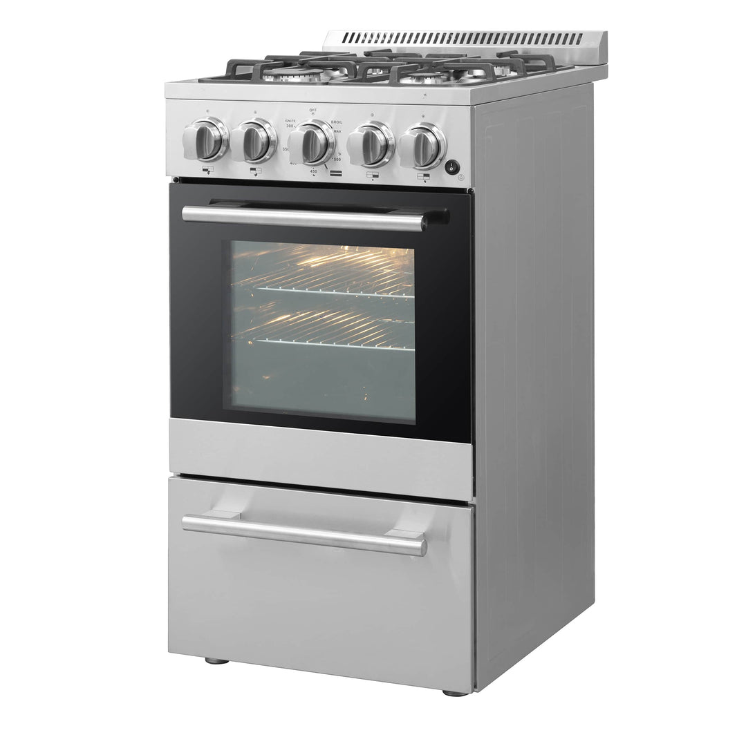 Forno 20-Inch Lamazze Gas Range with 4 Burners and 21,200 BTUs in Stainless Steel (FFSGS6265-20)