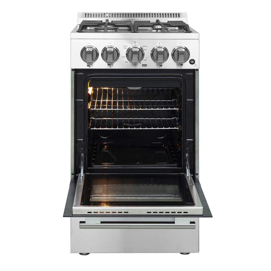 Forno 20-Inch Lamazze Gas Range with 4 Burners and 21,200 BTUs in Stainless Steel (FFSGS6265-20)