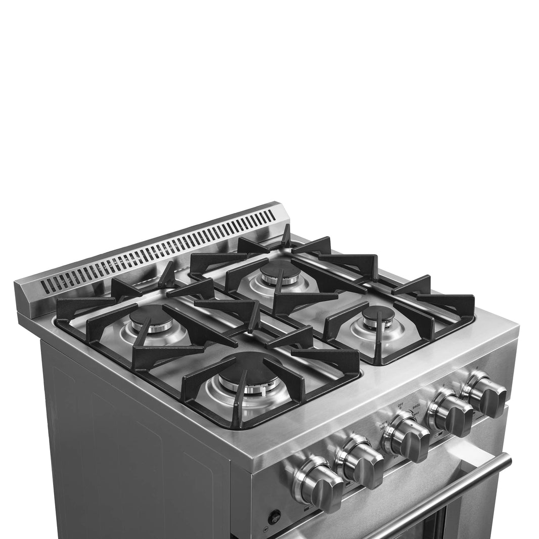 Forno 24-Inch Gas Range with 4 Burners and 38,000 BTUs in Stainless Steel (FFSGS6272-24)