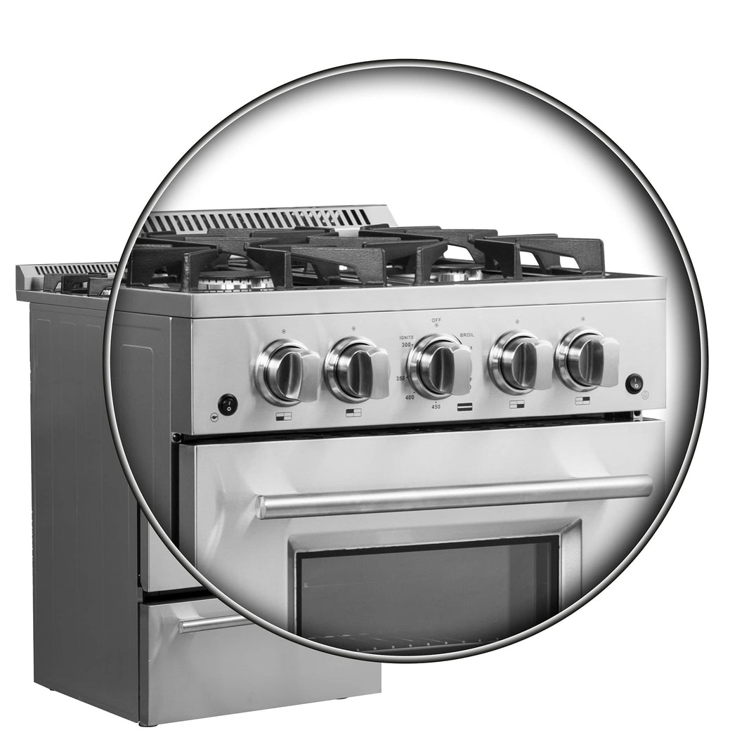 Forno 24-Inch Gas Range with 4 Burners and 38,000 BTUs in Stainless Steel (FFSGS6272-24)