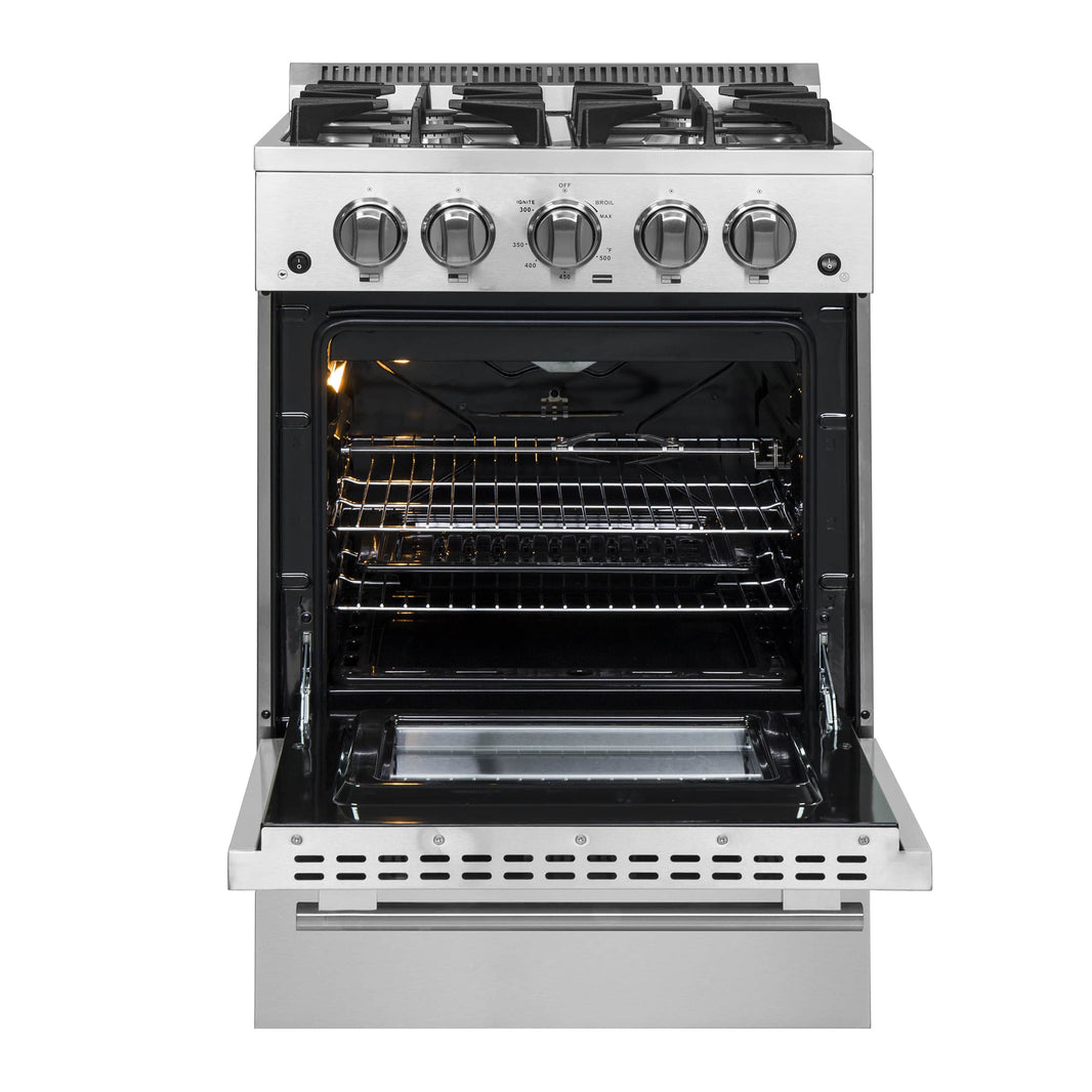 Forno 24-Inch Gas Range with 4 Burners and 38,000 BTUs in Stainless Steel (FFSGS6272-24)