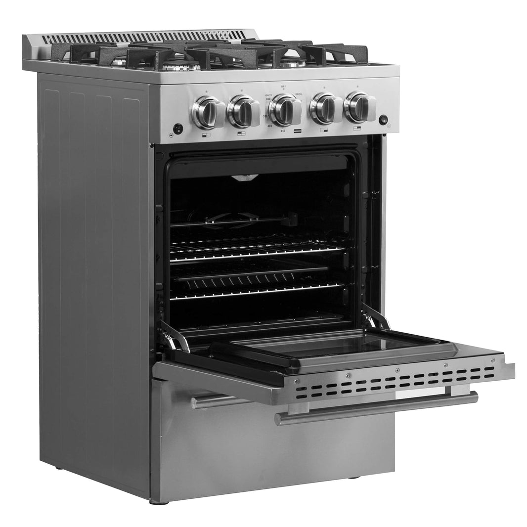 Forno 24-Inch Gas Range with 4 Burners and 38,000 BTUs in Stainless Steel (FFSGS6272-24)