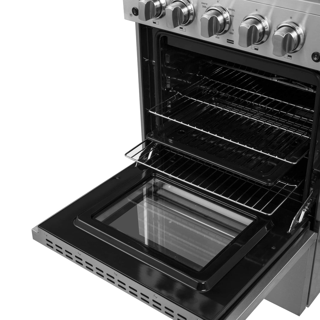 Forno 24-Inch Gas Range with 4 Burners and 38,000 BTUs in Stainless Steel (FFSGS6272-24)