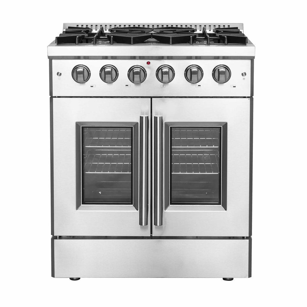 Forno 30-Inch Vittorio French Door Gas Range with 5 Sealed Burners and 68,000 BTUs in Stainless Steel (FFSGS6444-30)