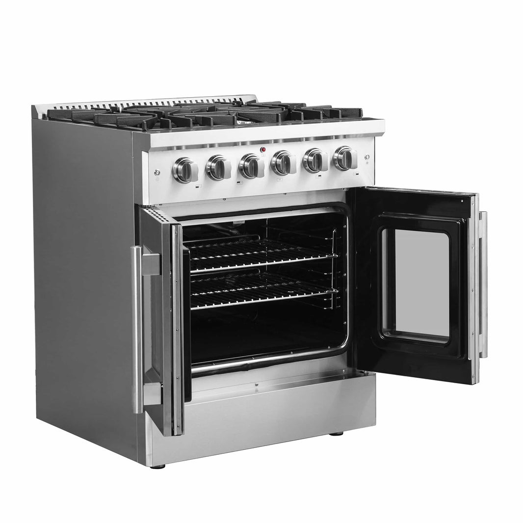 Forno 30-Inch Vittorio French Door Gas Range with 5 Sealed Burners and–  Brightest Home