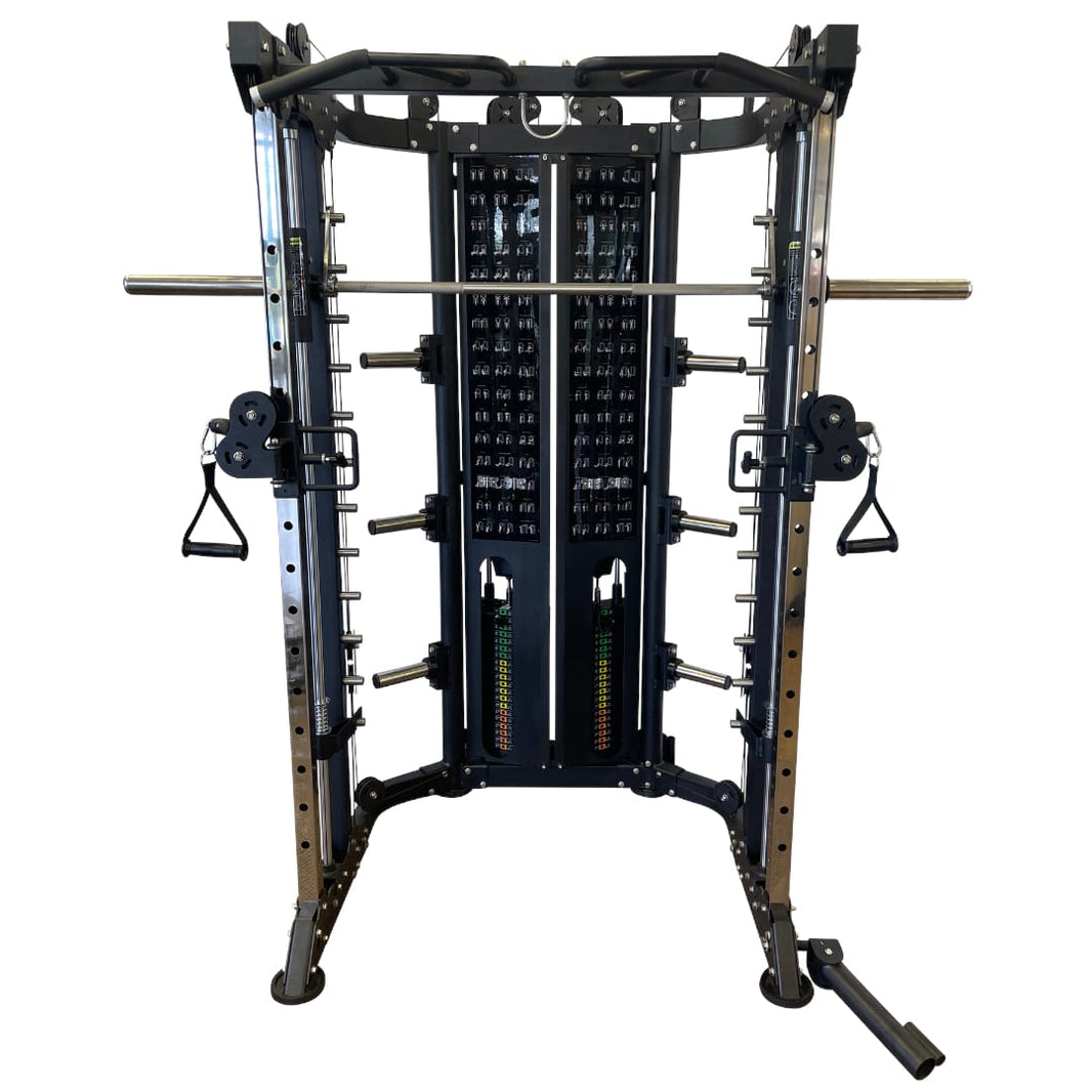 Diamond Direct Fitness | FT300 | Functional Trainer with Smith Bar and 1/2 Rack Fully Loaded