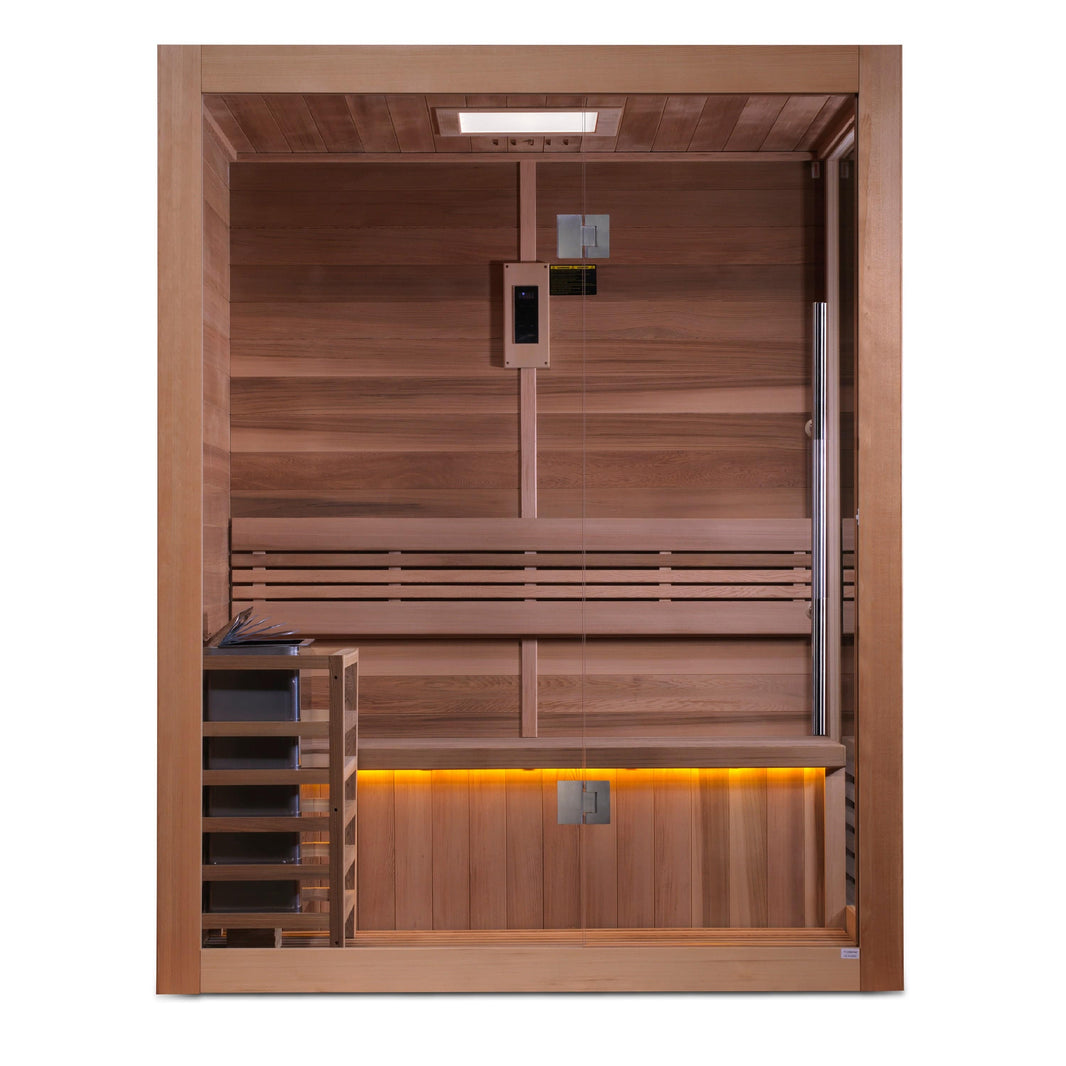 Golden Designs | Hanko 3-Person Traditional Steam Sauna (Canadian Red Cedar Interior) | GDI-7202-01