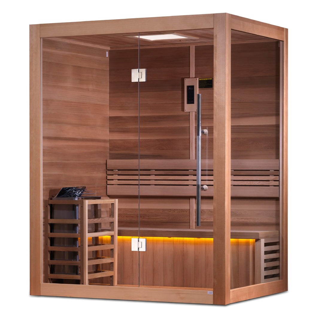 Golden Designs | Hanko 3-Person Traditional Steam Sauna (Canadian Red Cedar Interior) | GDI-7202-01