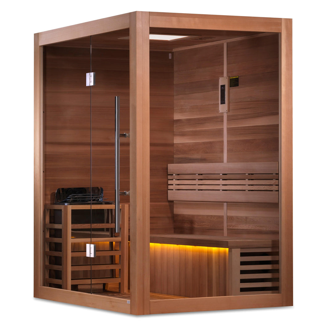 Golden Designs | Hanko 3-Person Traditional Steam Sauna (Canadian Red Cedar Interior) | GDI-7202-01