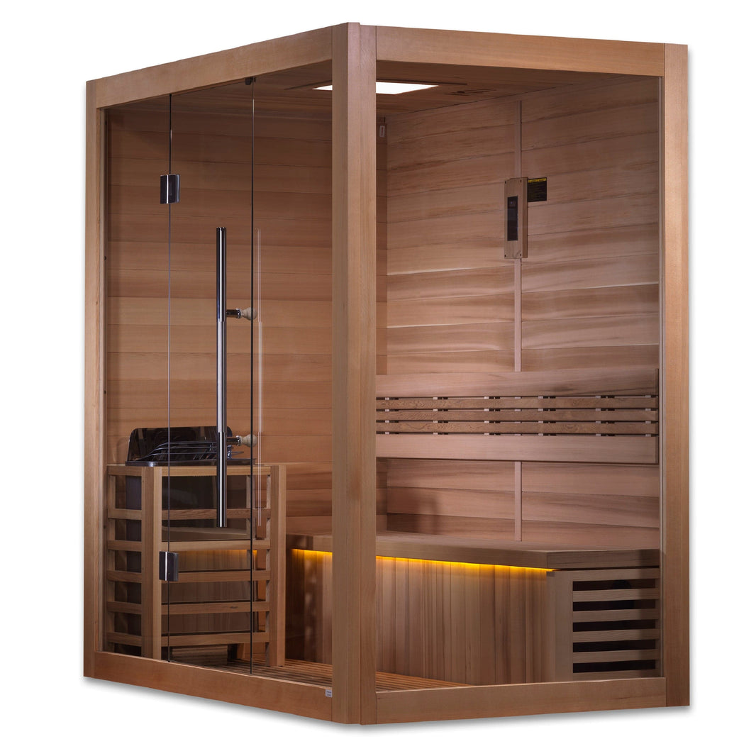 Golden Designs | Forssa 4-Person Traditional Steam Sauna (Canadian Red Cedar) | GDI-7203-01