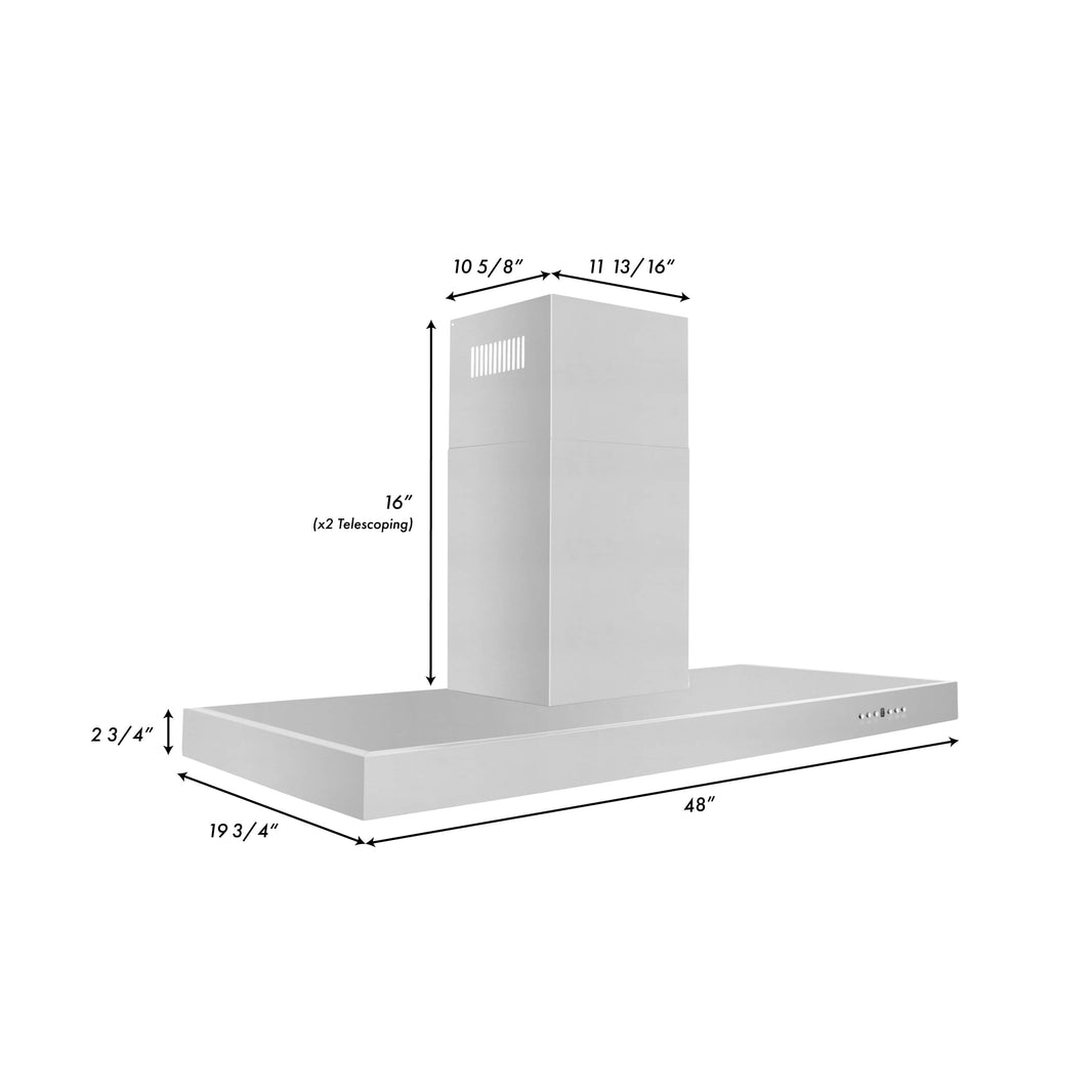 ZLINE 48-Inch Convertible Vent Wall Mount Range Hood in Stainless Steel (KE-48)