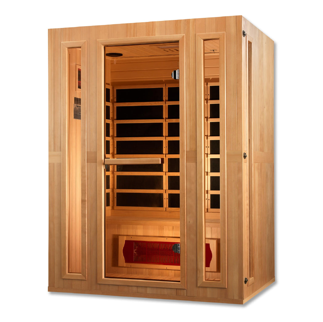 Golden Designs | Trinity Maxxus 3-Person Low EMF FAR Infrared Sauna (Canadian Hemlock) | MX-LS3-01