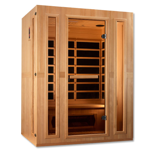 Golden Designs | Trinity Maxxus 3-Person Low EMF FAR Infrared Sauna (Canadian Hemlock) | MX-LS3-01