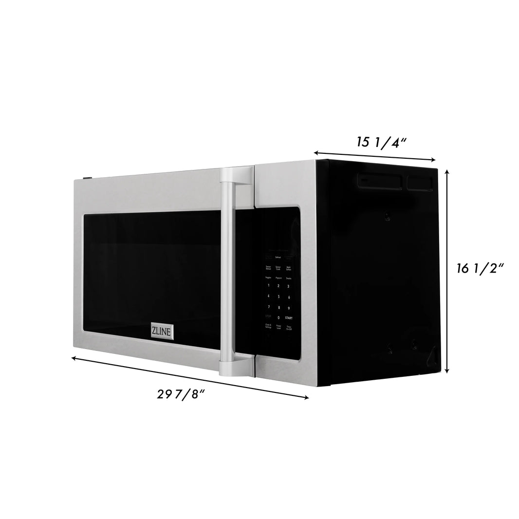 ZLINE Over-The-Range Microwave Oven In DuraSnow Stainless Steel with Traditional Handle (MWO-OTR-H-30-SS)