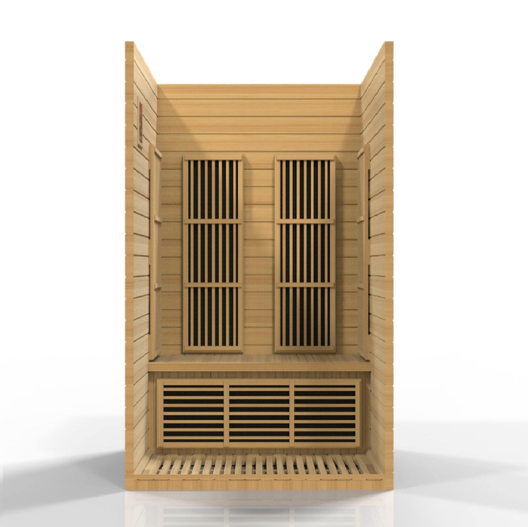 Golden Designs | Maxxus Seattle 2-Person Low EMF FAR Infrared Sauna (Canadian Hemlock) | MX-J206-01