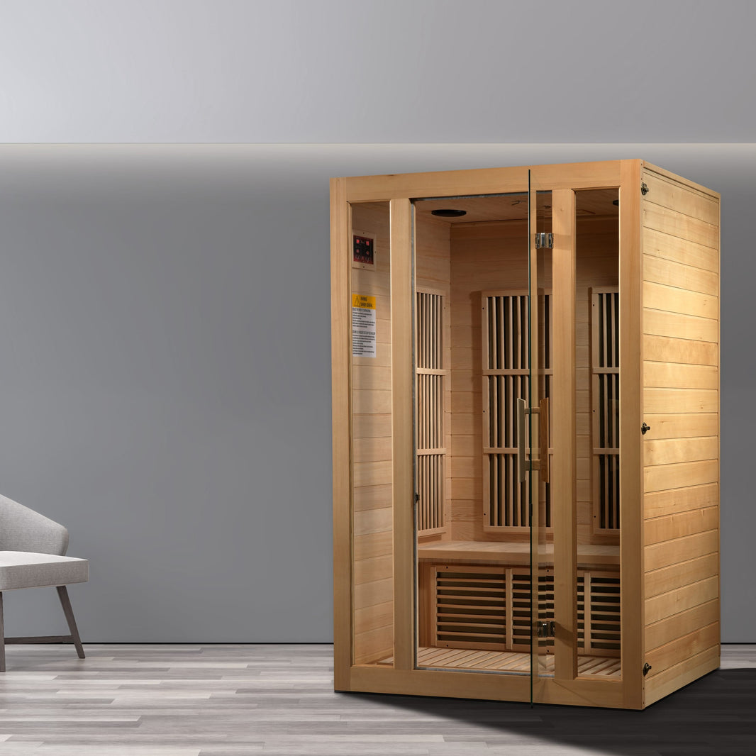 Golden Designs | Maxxus Seattle 2-Person Low EMF FAR Infrared Sauna (Canadian Hemlock) | MX-J206-01