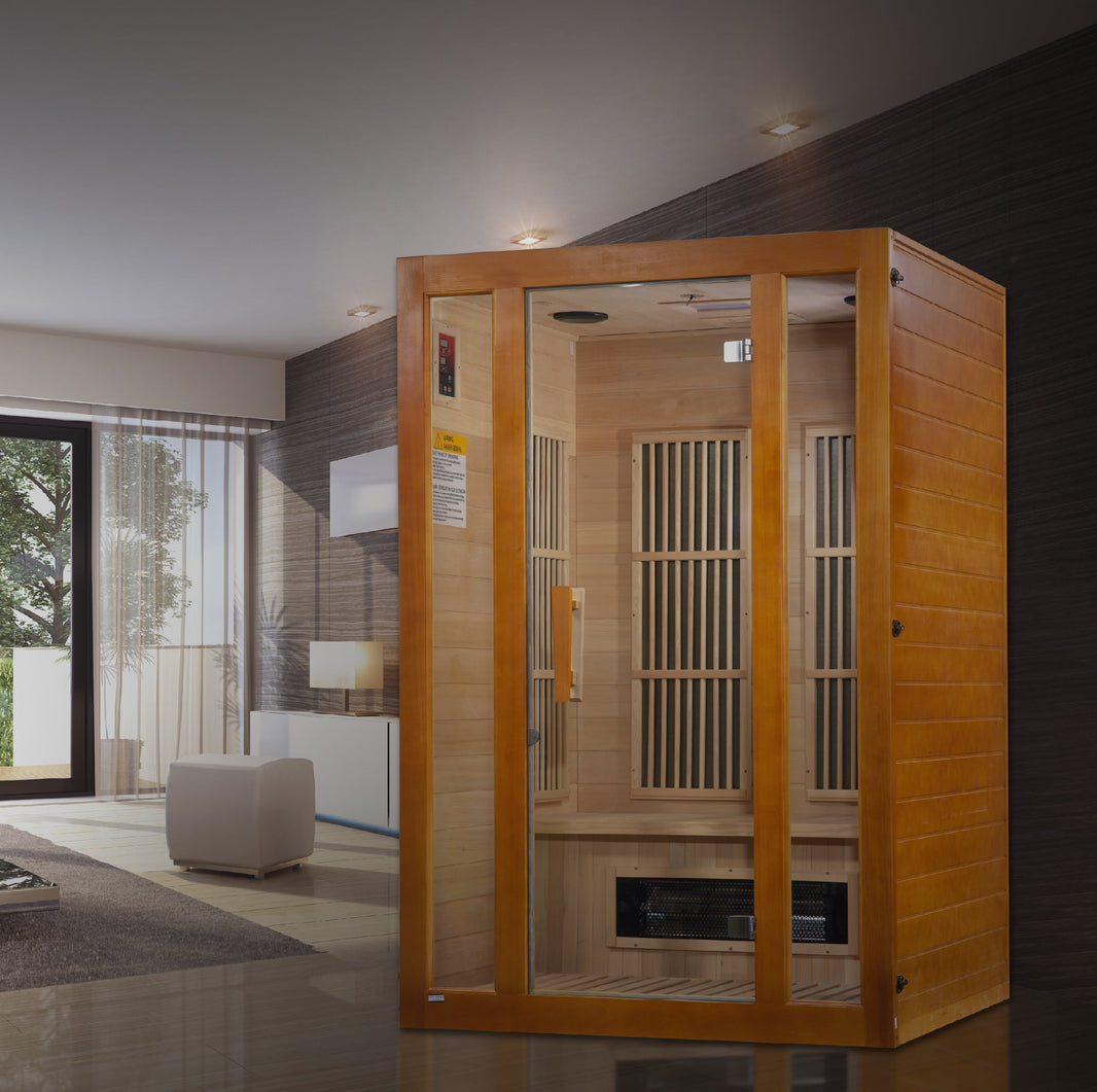 Golden Designs | Maxxus 2-Person Low EMF FAR Infrared Sauna (Canadian Hemlock) | MX-J206-02S