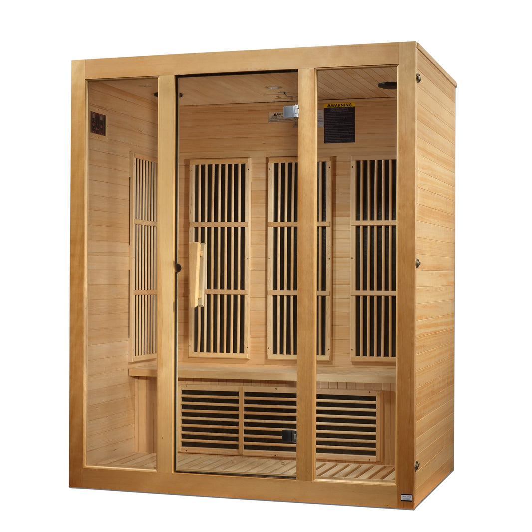 Golden Designs | Maxxus Bellevue 3-Person Low EMF FAR Infrared Sauna (Canadian Hemlock) | MX-J306-01