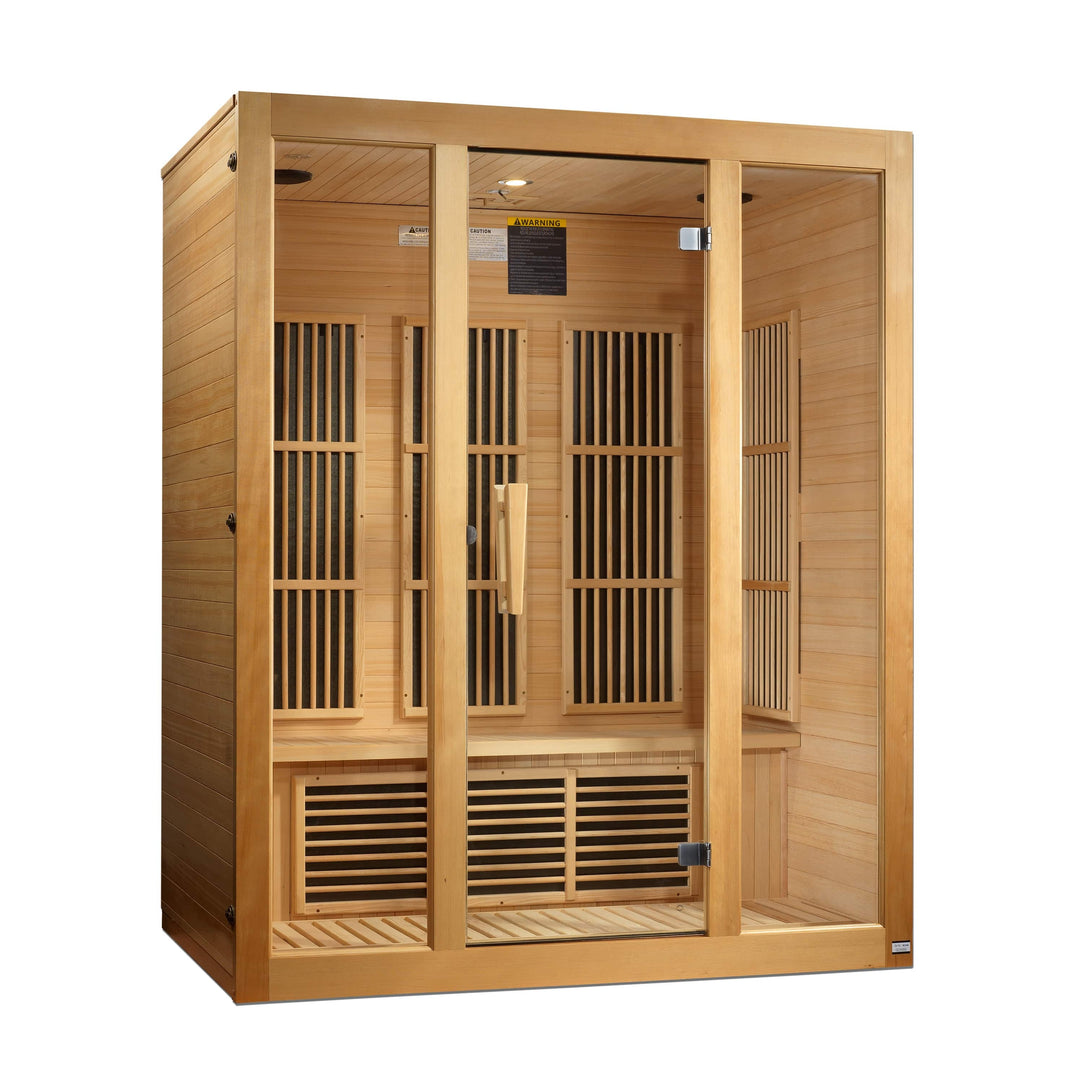 Golden Designs | Maxxus Bellevue 3-Person Low EMF FAR Infrared Sauna (Canadian Hemlock) | MX-J306-01