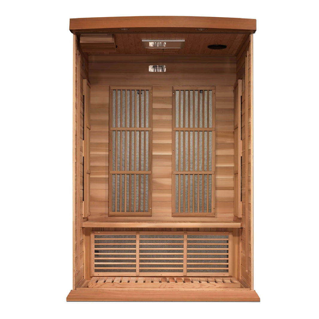 Golden Designs | Maxxus 2 Person Near Zero EMF FAR Infrared Sauna (Canadian Red Cedar) | MX-K206-01-ZF CED