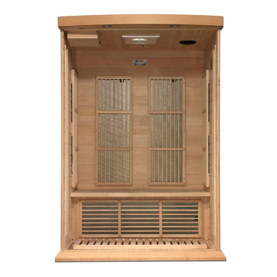 Golden Designs | Maxxus 2 Person Near Zero EMF FAR Infrared Sauna (Canadian Hemlock) | MX-K206-01-ZF HEM