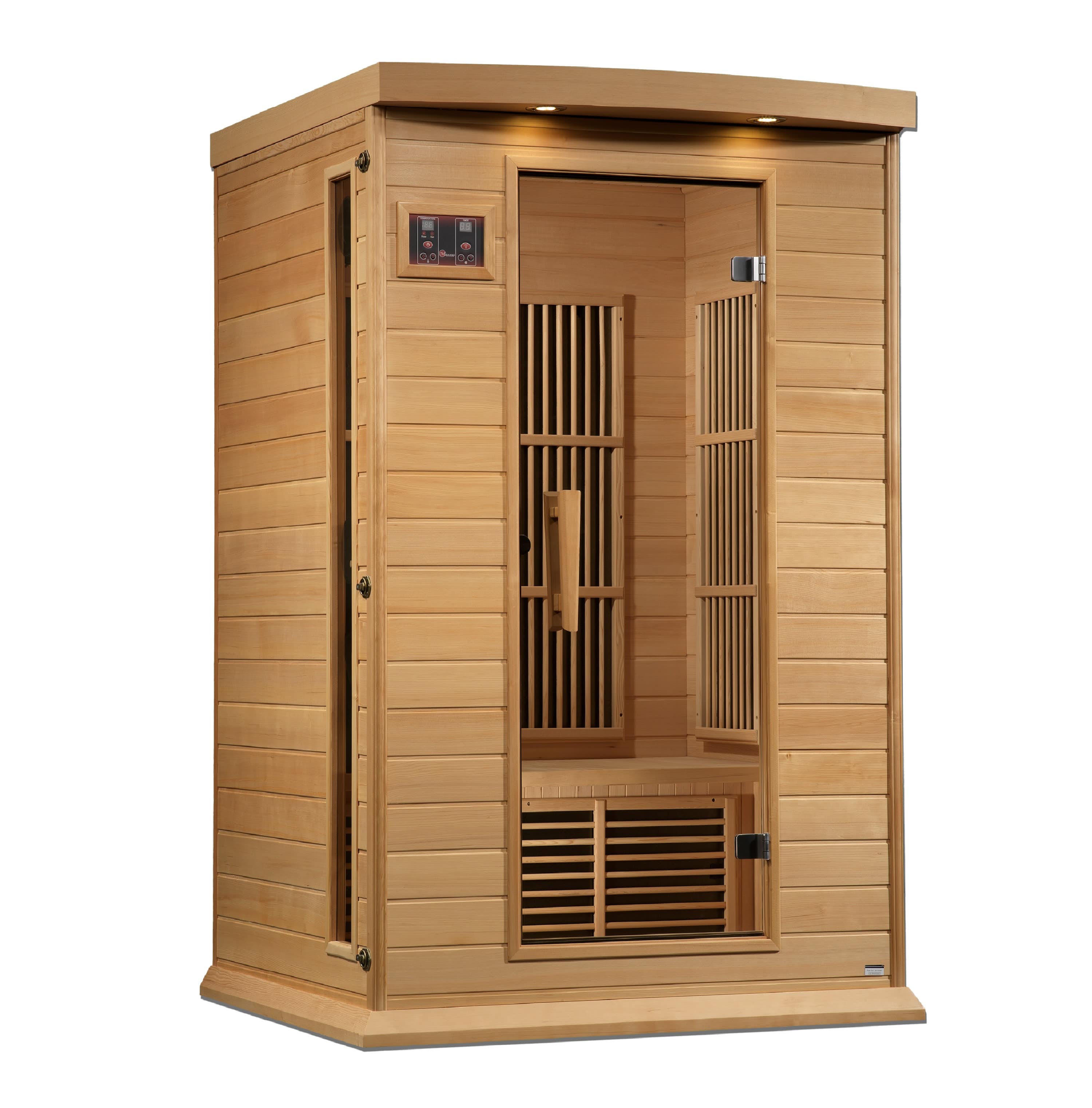 Golden Designs | Maxxus 2 Person Near Zero EMF FAR Infrared Sauna (Canadian Hemlock) | MX-K206-01-ZF HEM