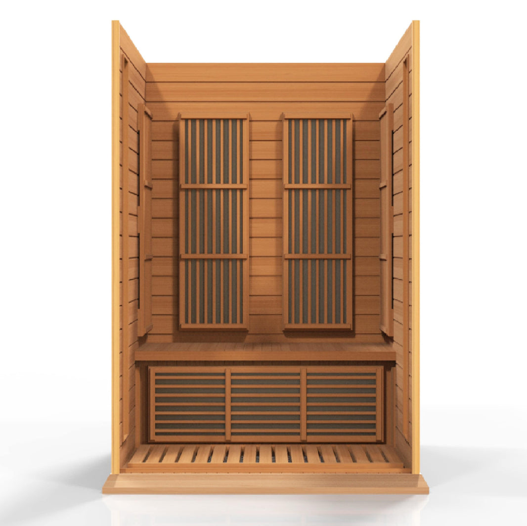 Golden Designs | Maxxus 2-Person Low EMF FAR Infrared Sauna (Canadian Red Cedar) | MX-K206-01 CED