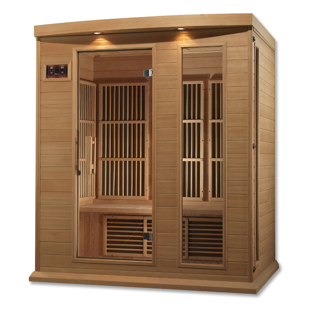 Golden Designs | Maxxus 3-Person Low EMF FAR Infrared Sauna (Canadian Hemlock) | MX-K306-01 HEM