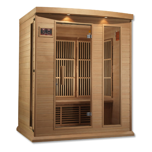 Golden Designs | Maxxus 3-Person Low EMF FAR Infrared Sauna (Canadian Hemlock) | MX-K306-01 HEM