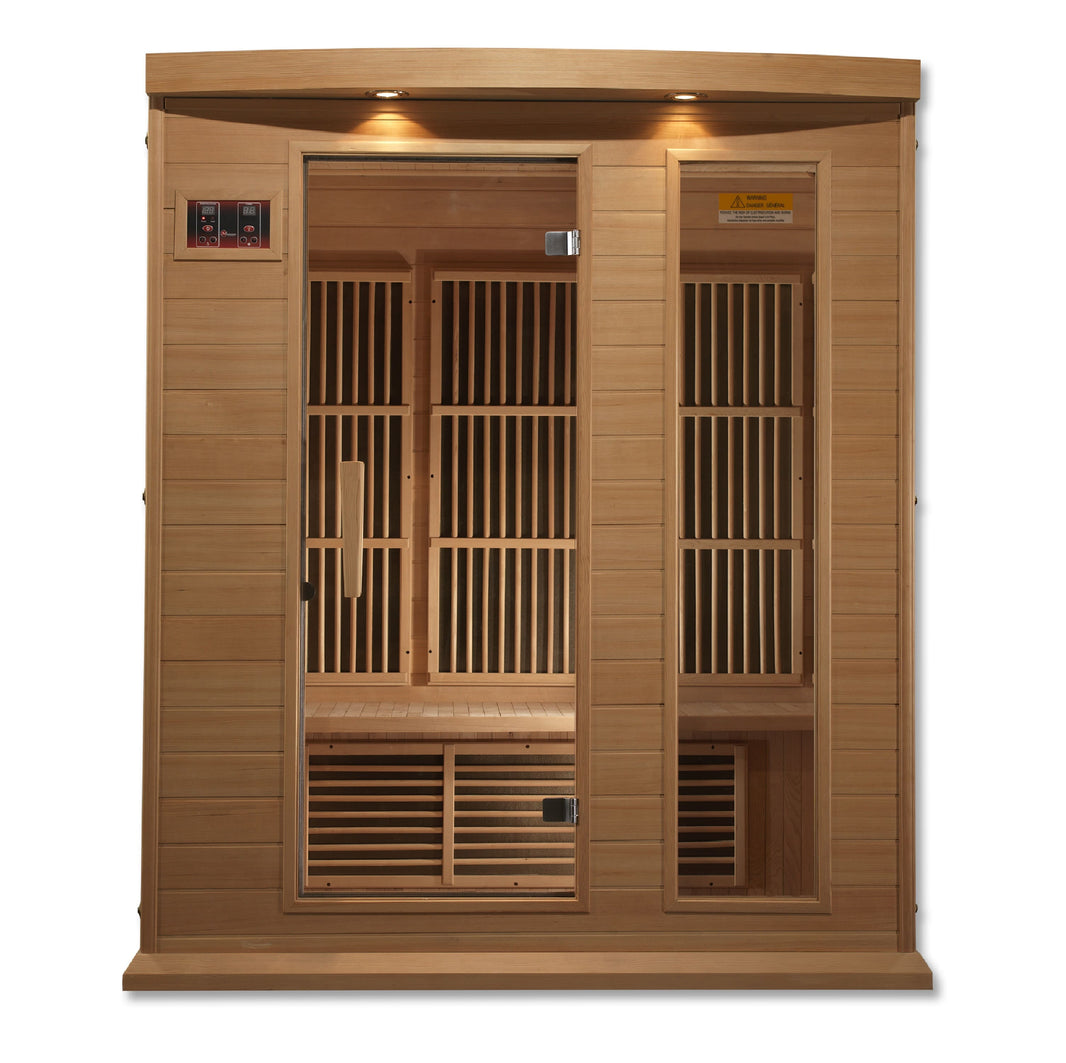 Golden Designs | Maxxus 3-Person Low EMF FAR Infrared Sauna (Canadian Hemlock) | MX-K306-01 HEM