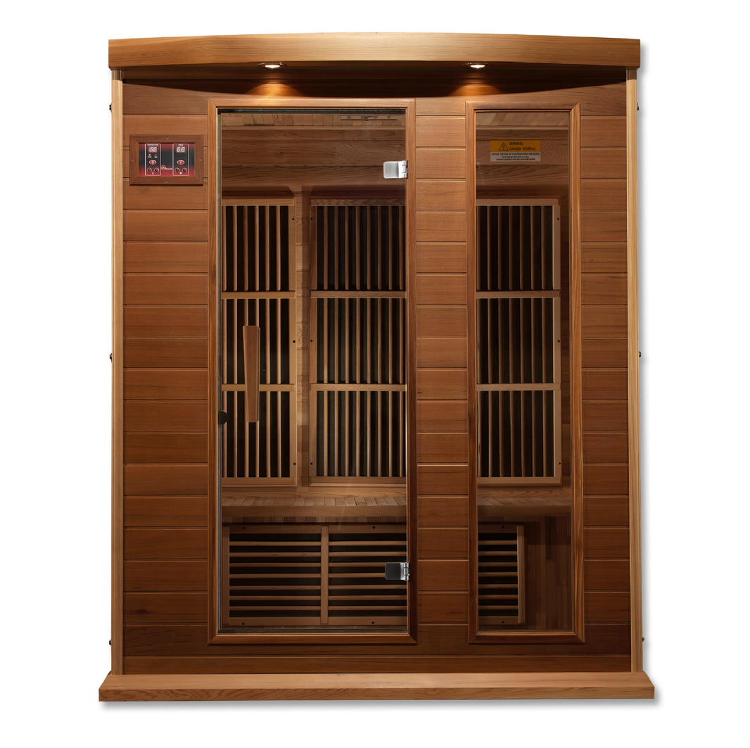 Golden Designs | Maxxus 3-Person Low EMF FAR Infrared Sauna (Canadian Red Cedar) | MX-K306-01 CED