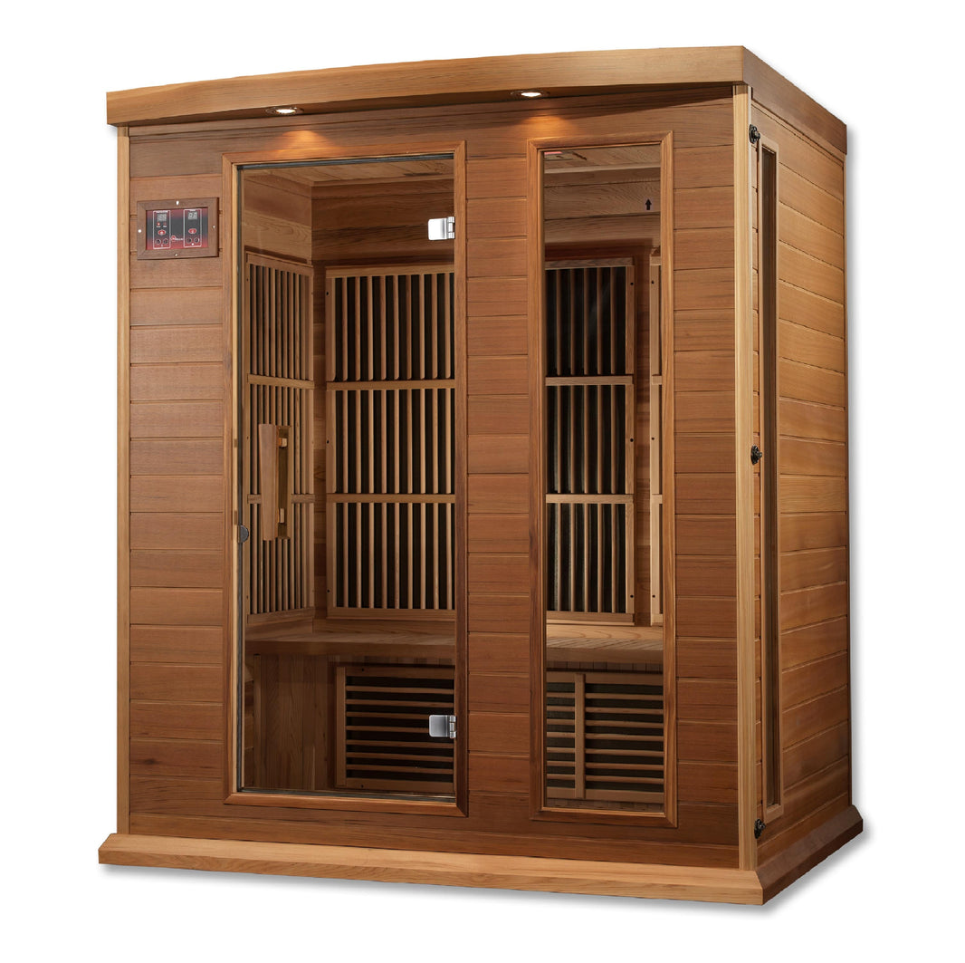 Golden Designs | Maxxus 3-Person Low EMF FAR Infrared Sauna (Canadian Red Cedar) | MX-K306-01 CED