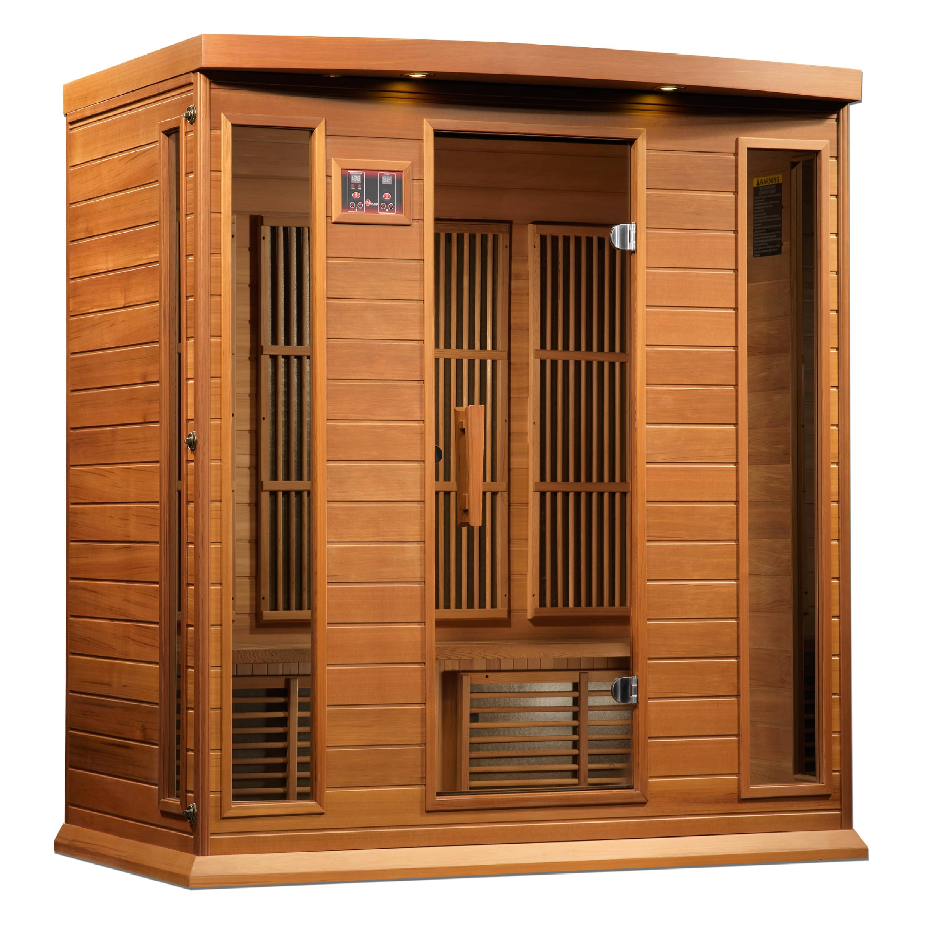 Golden Designs | Maxxus 4-Person Near Zero EMF FAR Infrared Sauna (Canadian Red Cedar) | MX-K406-01-ZF CED