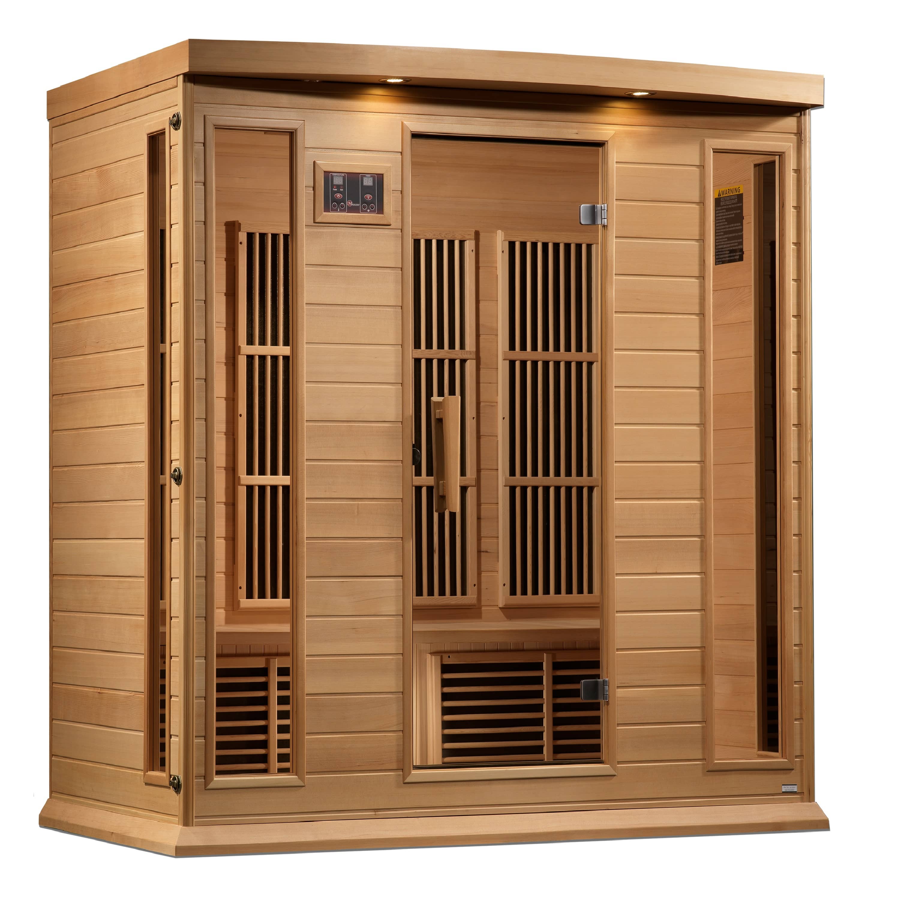 Golden Designs | Maxxus 4-Person Near Zero EMF FAR Infrared Sauna (Canadian Hemlock) | MX-K406-01-ZF HEM