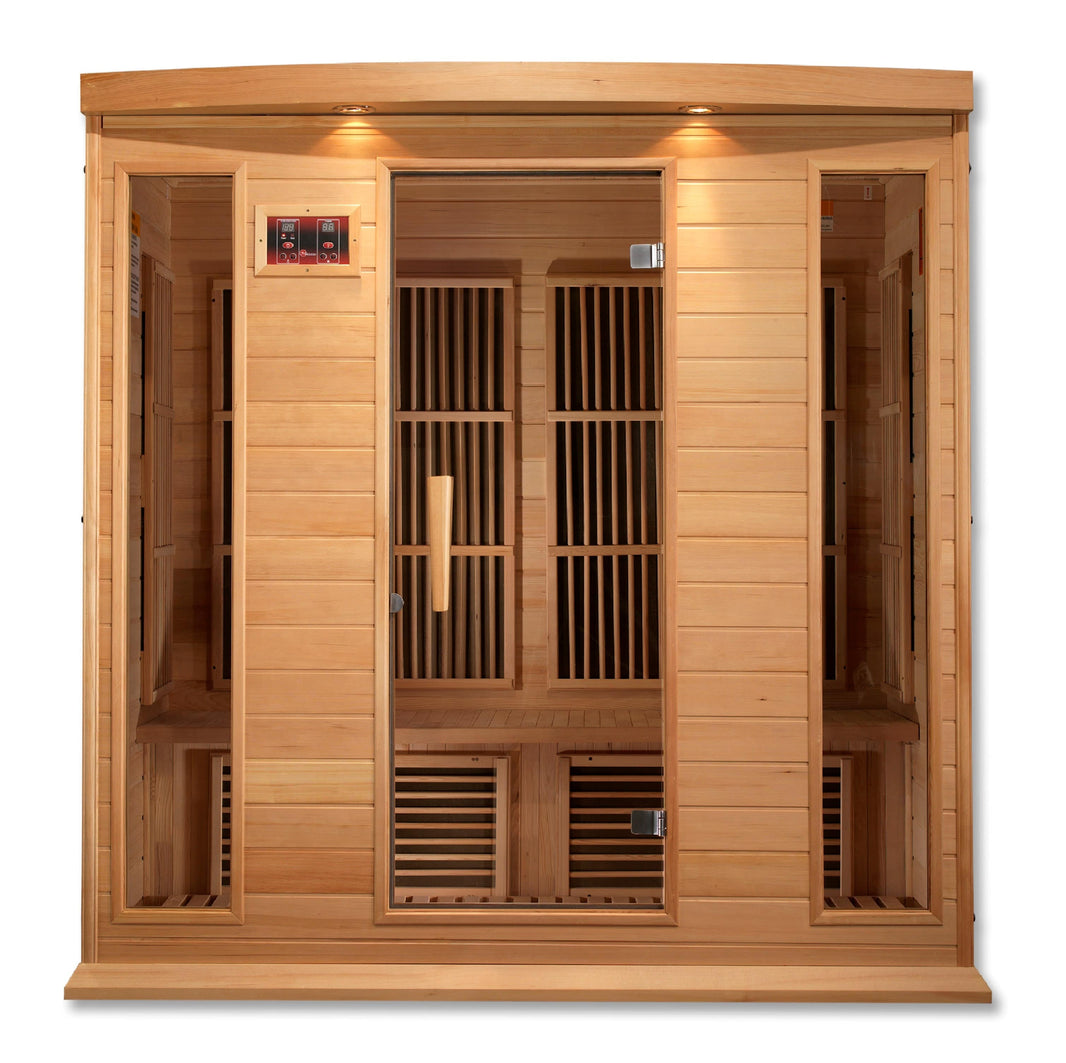 Golden Designs | Maxxus 4-Person Low EMF FAR Infrared Sauna (Canadian Hemlock) | MX-K406-01 HEM