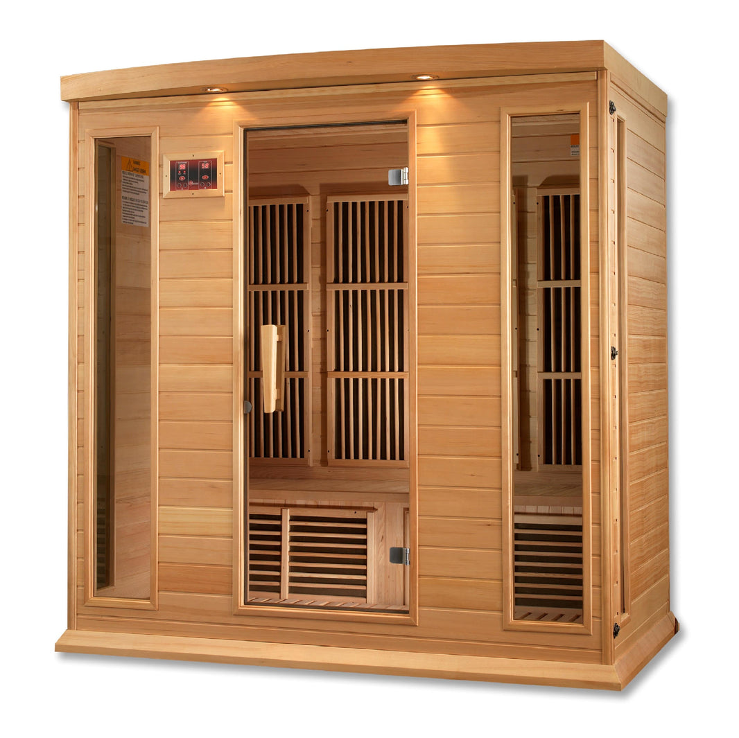 Golden Designs | Maxxus 4-Person Low EMF FAR Infrared Sauna (Canadian Hemlock) | MX-K406-01 HEM