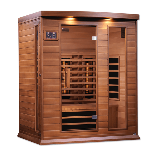 Golden Designs | Maxxus 3-Person Full Spectrum Near Zero EMF FAR Infrared Sauna (Canadian Red Cedar) | MX-M306-01-FS CED