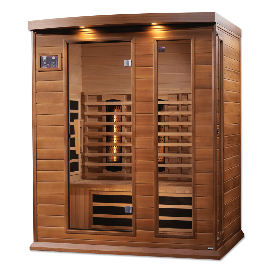 Golden Designs | Maxxus 3-Person Full Spectrum Near Zero EMF FAR Infrared Sauna (Canadian Red Cedar) | MX-M306-01-FS CED