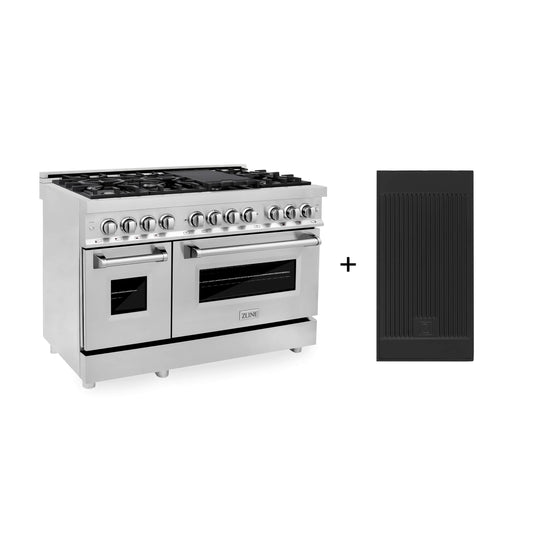 ZLINE 48-Inch Dual Fuel Range with 6.0 cu. ft. Electric Oven and Gas Cooktop and Griddle in Stainless Steel (RA-GR-48)