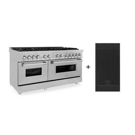 ZLINE 60-Inch Dual Fuel Range with 7.4 cu. ft. Electric Oven and Gas Cooktop and Griddle in DuraSnow Fingerprint Resistant Stainless Steel (RAS-SN-GR-60)