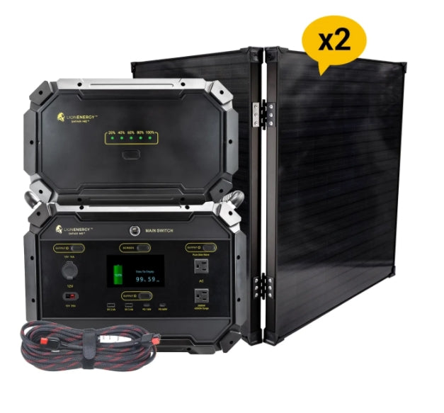 Lion Energy - Safari ME+XP Portable Power Station Bundle