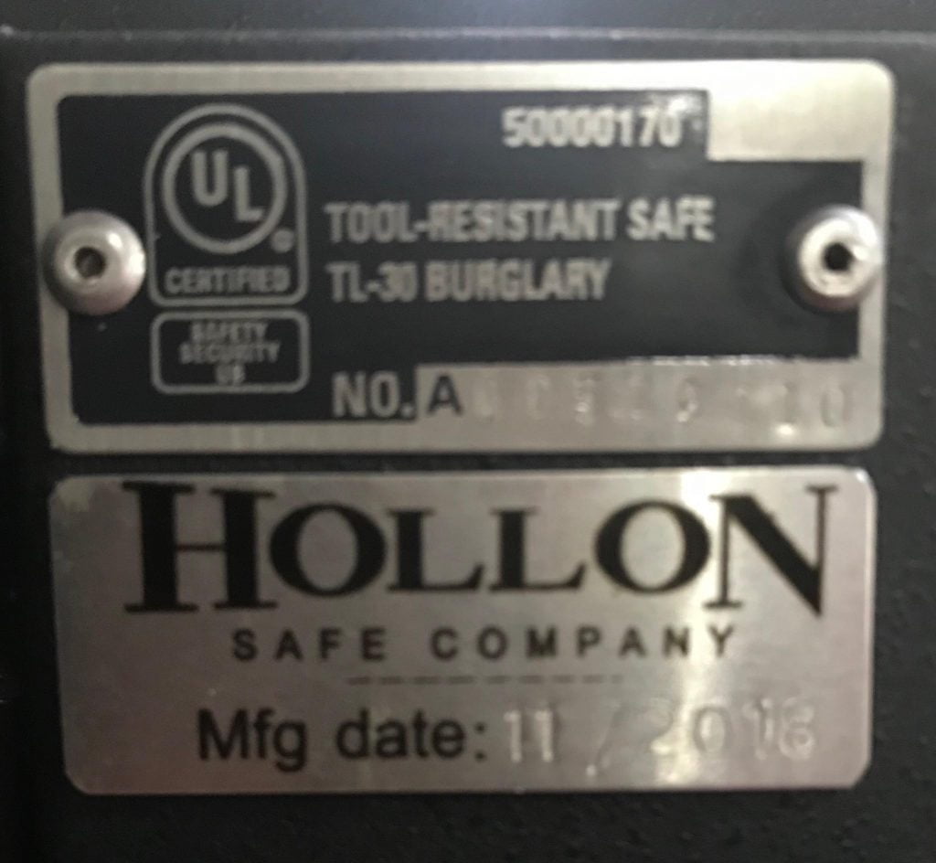 Hollon MJ-1014E TL-30 Rated Safe