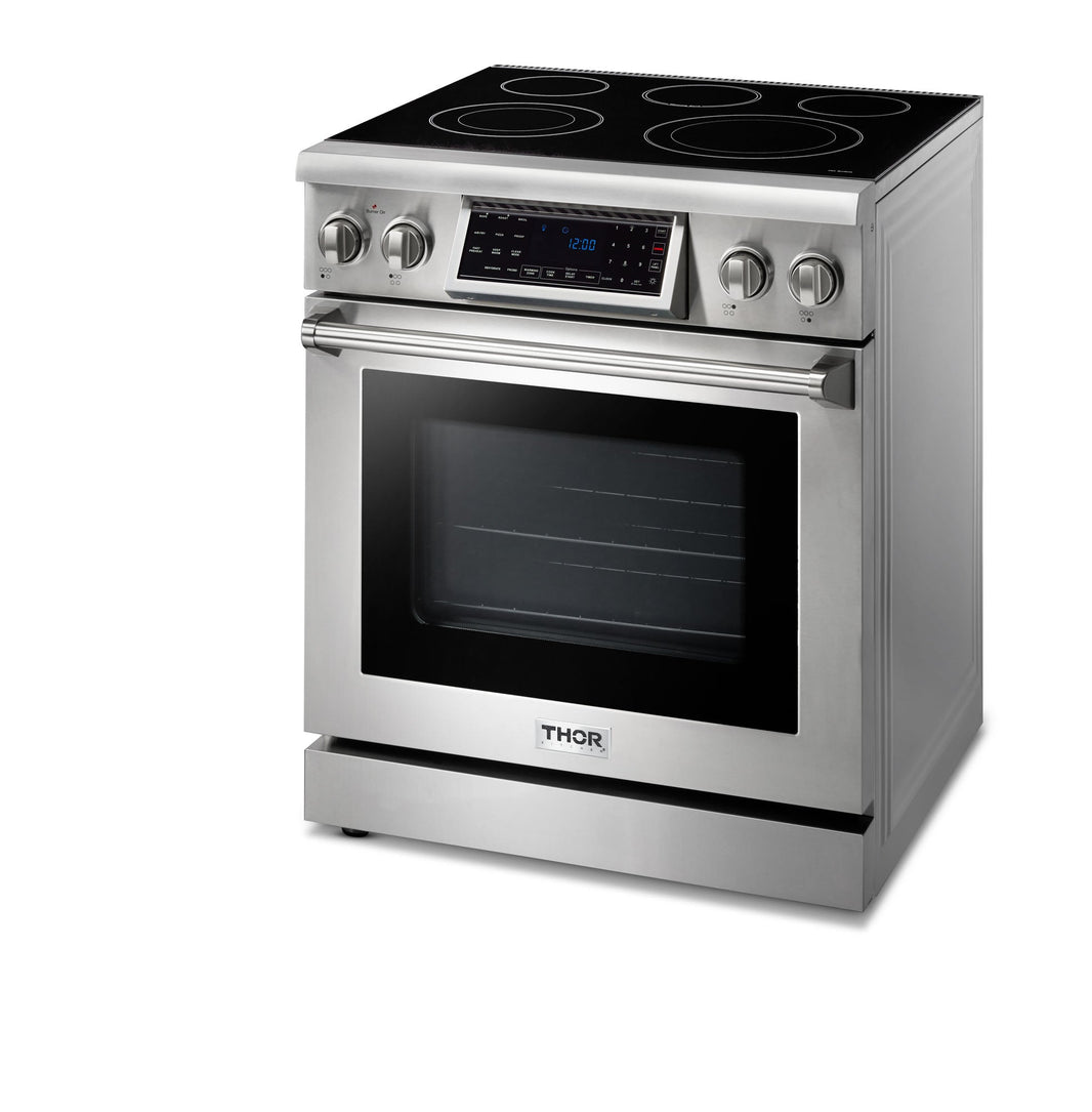 Thor Kitchen 30-Inch 4.55 Cu. Ft. Electric Range with Tilt Panel and Self-Cleaning Oven in Stainless Steel (TRE3001)