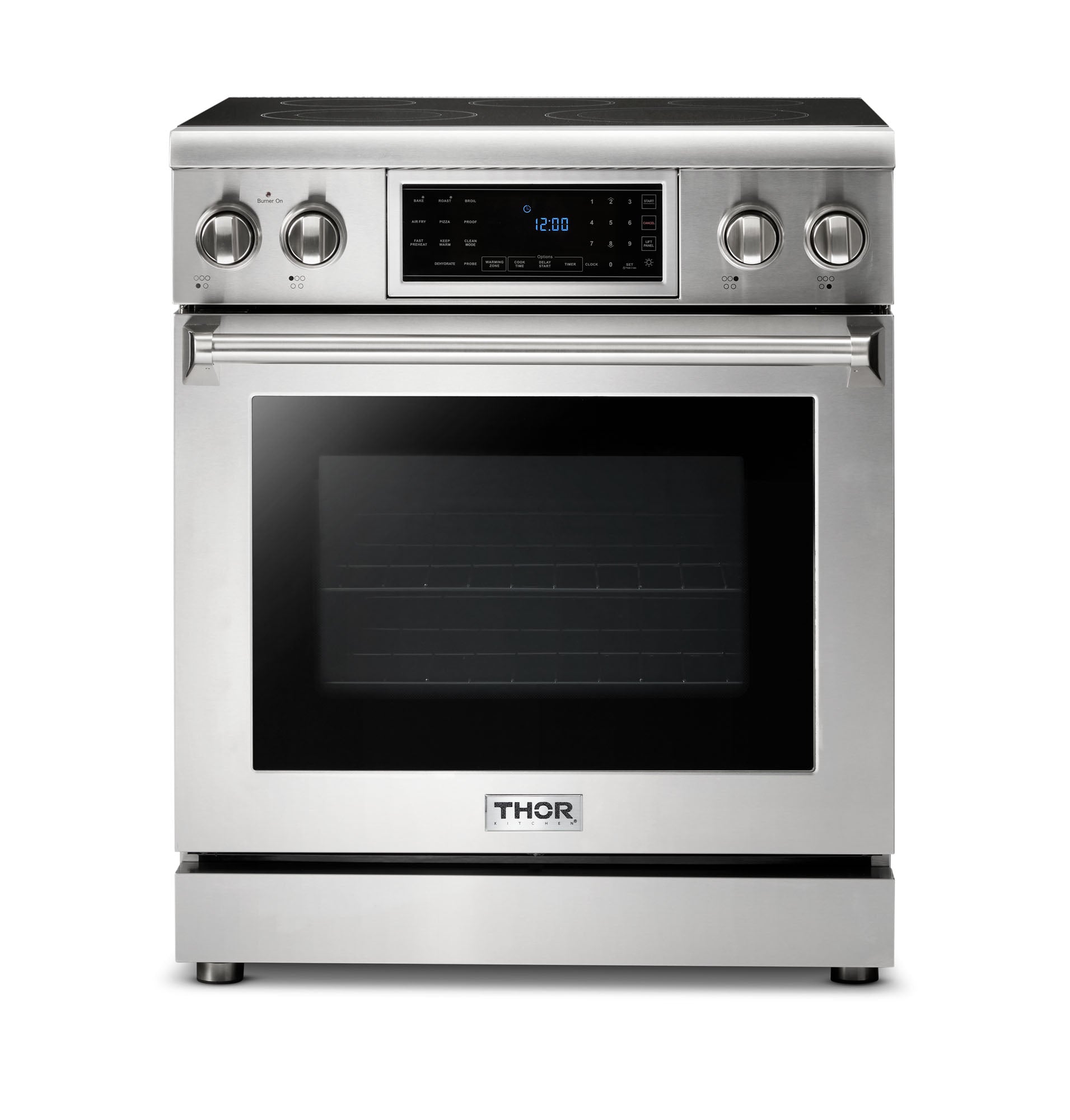 Thor Kitchen 30-Inch 4.55 Cu. Ft. Electric Range with Tilt Panel and Self-Cleaning Oven in Stainless Steel (TRE3001)