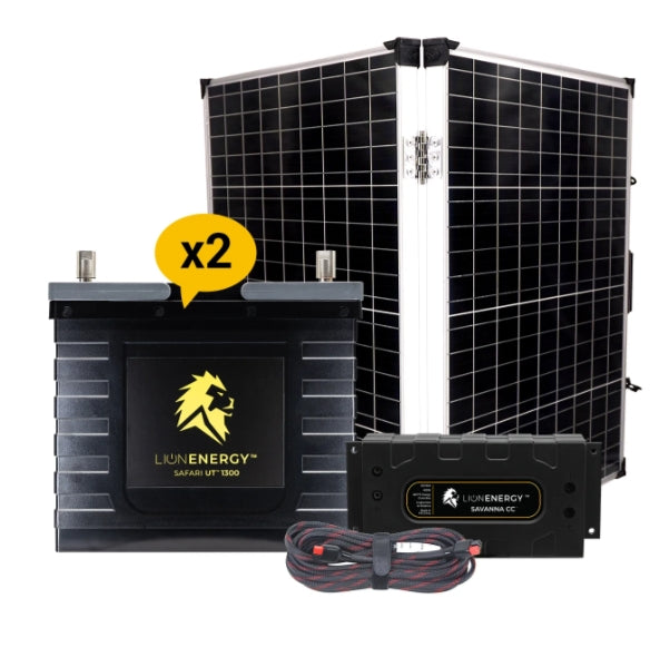 Lion Energy - 12V Lithium Battery 210Ah Solar Power System (2 - UT1300’s)