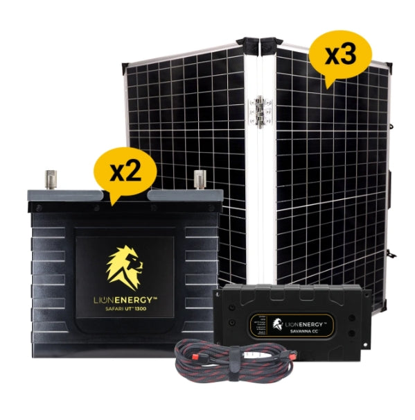 Lion Energy - 12V Lithium Battery 210Ah Solar Power System (2 - UT1300’s)